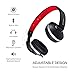 Over Ear Headphones, Lightweight Foldable Headphones with Microphone Stereo Bass Adjustable PC Headset Wired Flat Cord Headphone with Volume Control for Sport Workout Gym for Smartphones Laptop