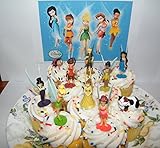 Fairies Disney Tinkerbell Deluxe Mini Cake Toppers Cupcake Decorations Set of 10 Figures 8 2 Animal Friends