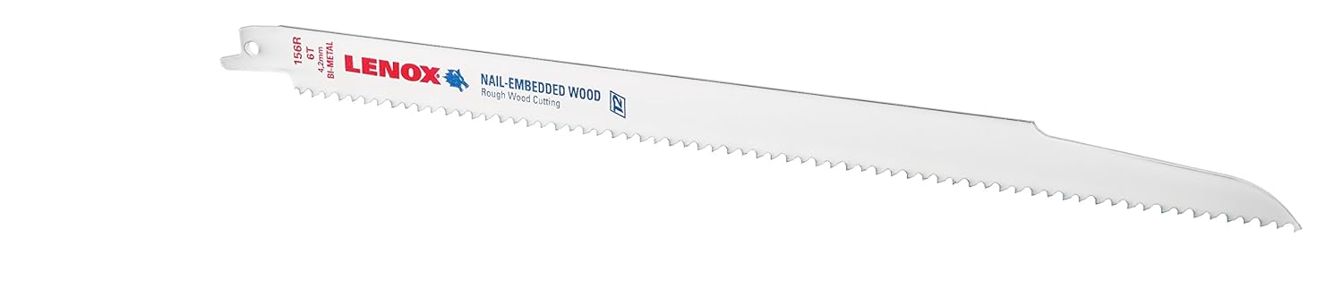 LENOX 20495-B156R 12" 6TPI Wood & Metal Cutting Reciprocating Saw Blade - 25 Pack