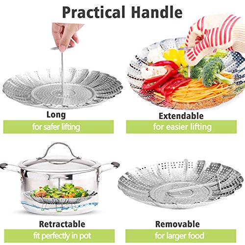 Vegetable Steamer Basket Stainless Steel Veggie Steamer Insert for