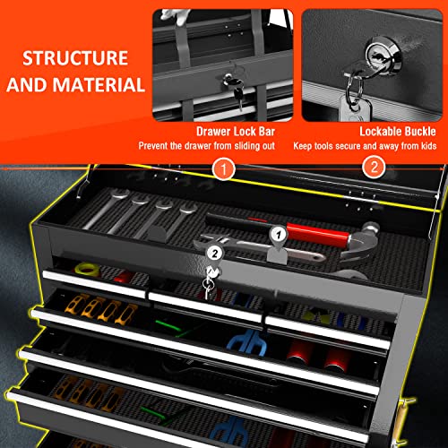 Yenntrss 8Drawer Tool Chest Tool Box, Rolling Tool Chest with Wheels