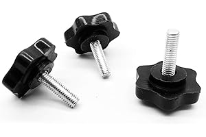 DGZ STORE 10pcs M6-1.0x20mm Star Hand Knobs,Plastic Black Cap Clamping Knob. (Size: 32×6×20).