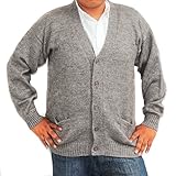 Cardigan Golf Sweater Alpaca Vneck Buttons and Pockets GREY made in PERU