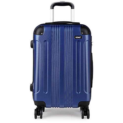 Kono 28" Travel Trolley Case Hard Shell ABS Light Weight Suitcase with 4 Spinner Wheel Fashion Luggage for Business Holiday (28" Navy)