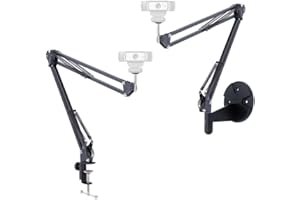 AceTaken Webcam Stand Kit, 2in1 Wall Mount and Clamp Arm Holder for Logitech C920 C920s C922x C930e C925e Brio