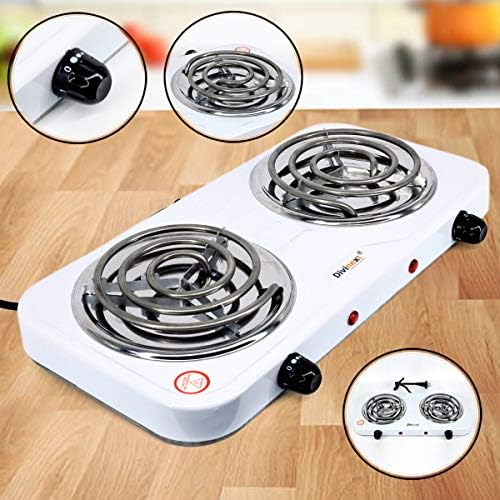 Divinext Portable Electric Hot Plate Stove DoubleE Burner 2000W