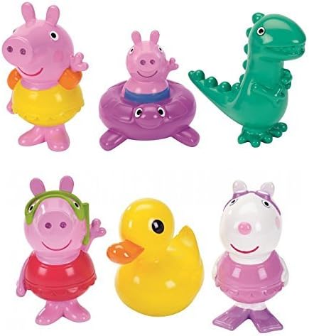 Peppa Pig Bath Squirtees Collectible Figure Set (Pack of 6)