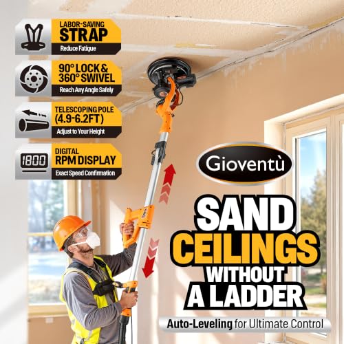 Dustless Electric Drywall Vacuum Sander, 950W 8.5A for Ceiling/Wall photo 12