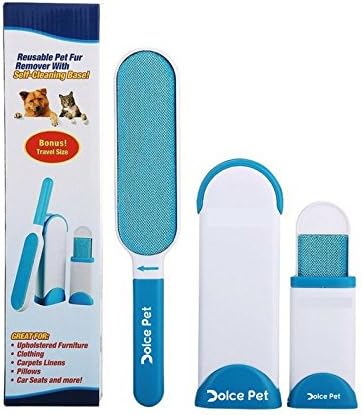 Pet Hair and Lint Remover - Double Sided Reusable Mega Lint Roller with Single-Dip, Self-cleaning Base, Portable Easy Clean On The Go Removes Pet Hair and Lint Fast No Refills Needed Large 13โ
