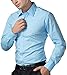 Men's Slim-Fit Wrinkle-Free Solid Cotton Dress Shirt Blue (L) KL-3 CL1044