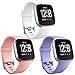 GEAK Replacement Bands for Fitbit Versa (3 Pack), Classic Accessories Bands with Secure Aluminum Buckle for Fitbit Versa Smart Watch, Women Men Kids,Small White Peach Periwinkle