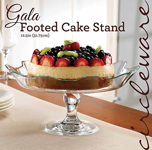 image for Circleware 54069 Gala Glass Cake Footed Stand Plate Serving Dish Platt