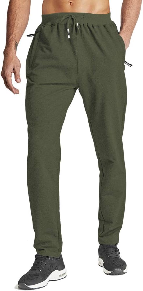 Wohthops Men's Lightweight Sweatpants Running Workout Gym Joggers Elastic Bottom Pants with Pockets