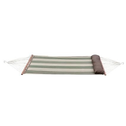 Slack Jack Quilted Fabric Hammock (Green and Brown)