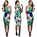 PRETTYGARDEN Women's One Off Shoulder Floral Printed Ruffle Chest Bodycon Midi Dress (Large, Style 1)