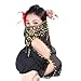 BellyLady Belly Dance Tribal Face Veil With Beads, Halloween Costume Accessory-Lake Blue