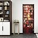 MISSSIXTY 跟卖的是狗 3D Bookshelf Door Wall Mural Wallpaper Stickers Vinyl Removable Decals for Home Decoration 30.3