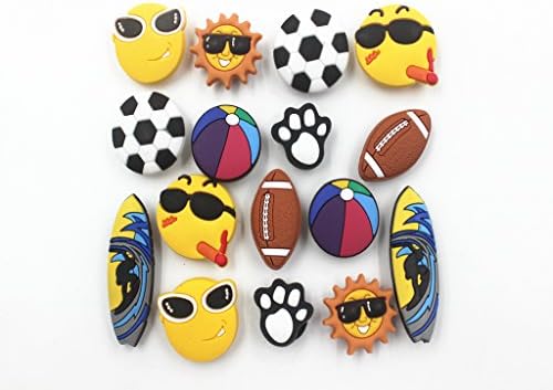 shoe charms 16pcs Football basketball football Fits for Croc Shoes & Wristband Bracelet Party Gifts