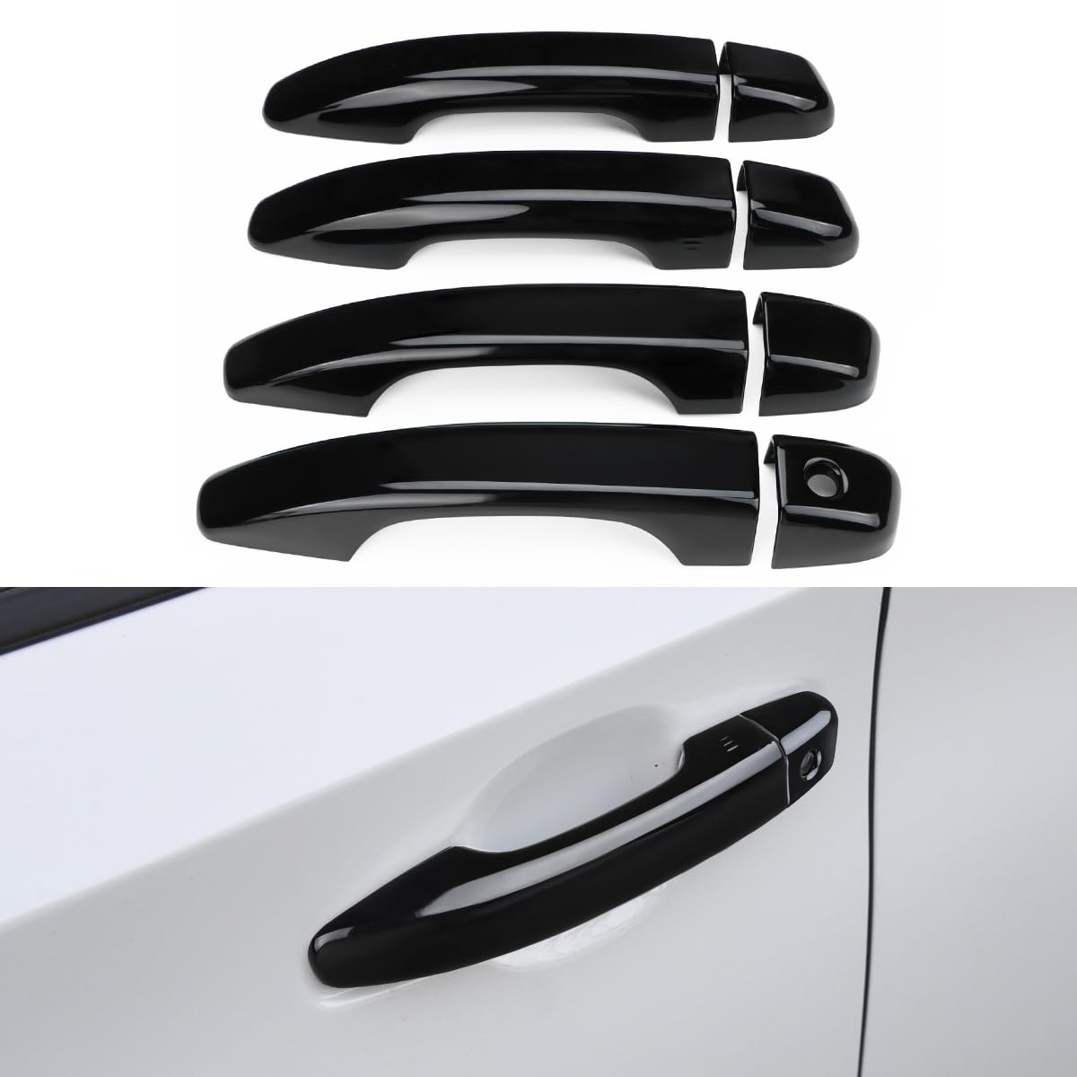Photo 1 of DLOVEG Car Door Handle Cover Compatible for 2018 2019 2020 2021 2022 Honda Accord Accessories Door Handle Protector Glossy Black (Without Keyless Entry Holes)
