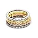 PAVOI 14K Gold Plated Sterling Silver CZ Simulated Diamond Stackable Ring Eternity Bands for Women