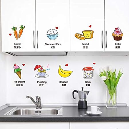 JWJQTLD Etiqueta De La Pared,Frutas Alimentos Pegatinas De Pared ...