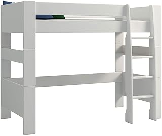 Steens For Kids Kinderbett, Hochbett, inkl. Lattenrost und Absturzsicherung, Liegefläche 90 x 200 cm, MDF, weiss