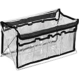 Casemetic 8-Pocket Foldable See-through Storage Container Box with Metal Stand, Clear