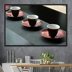signwin Framed Canvas Wall Art Tea Servings Dark...