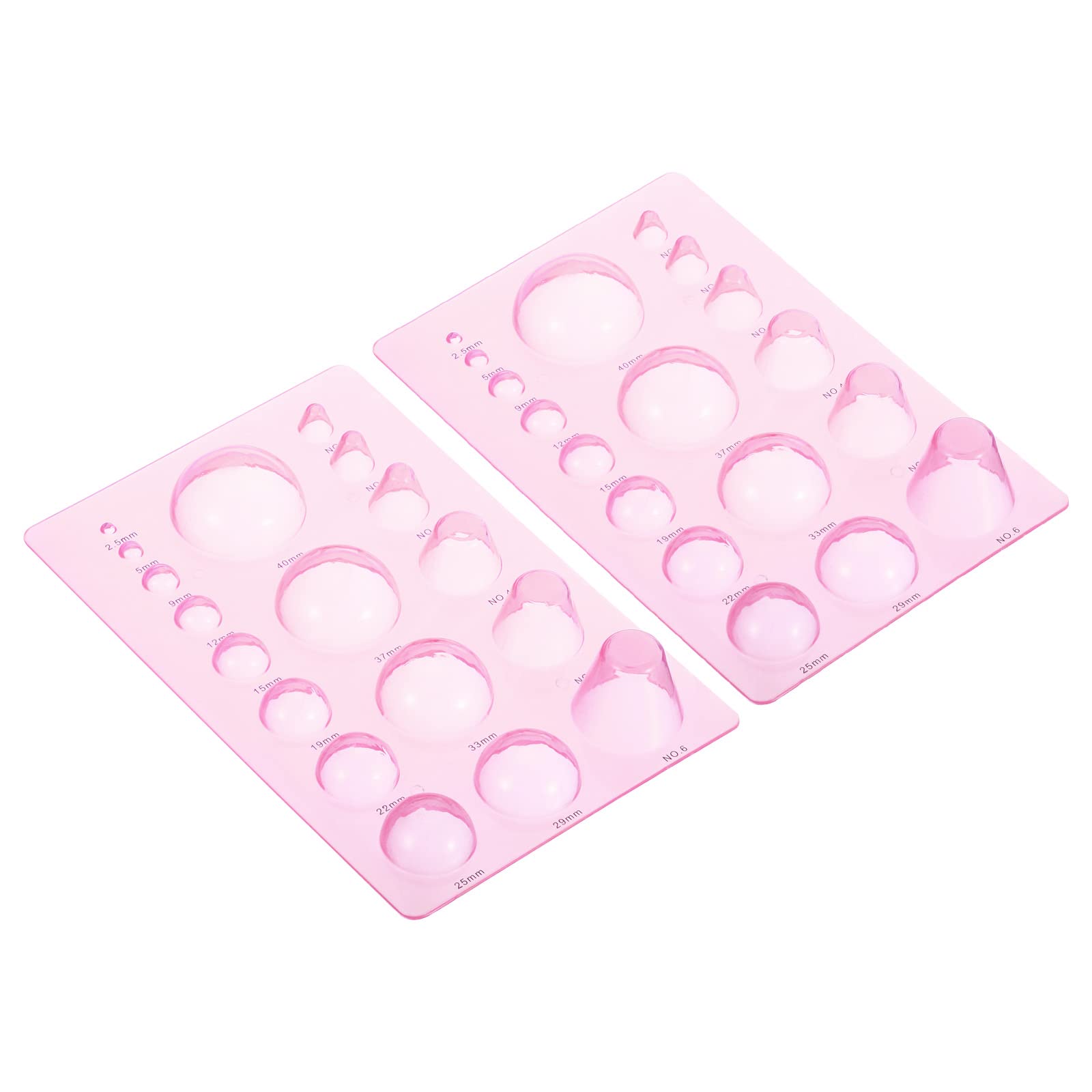 PATIKIL Quilling Mold 8x5 Inch, 2 Pack Half Ball Domes 3-Row Mold Crimper Tool for 3D Flower Pot Crafts, Pink