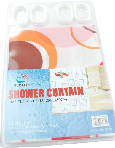 Splash Of Style Warm Circles Shower Curtain With Hooks