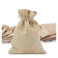 50Pcs Burlap Bags, Mini Gift Bag Jewelry Pouches Packing Storage Candy Bags Favor Jute Sacks for Wedding Party Birthday Shower Jewelery DIY Craft with Drawstring, 5.0 x 4.0 inch