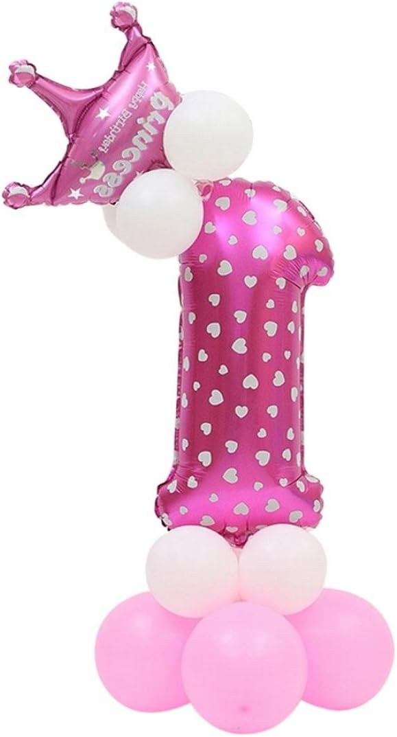 Kolylong 32 inch Number Balloon, Baby Shower Kids Birthday Celebration Foil Balloons Party Decorations (1)
