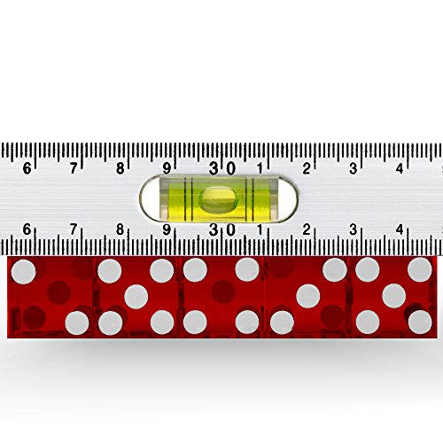Brybelly Set of 5 Grade AAA 19mm Casino Dice with Razor Edges and Matching Serial Numbers (Red) - Thumbnail 4
