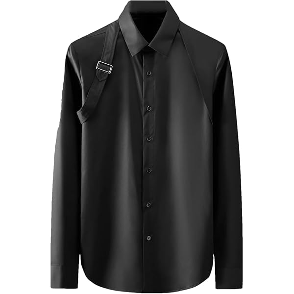 Amazon.com: Mens Metal Buckle Ribbon Shirt Over The Shoulder
