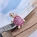Mosichi Lovely Turtle Rhinestone Anti Dust Plug Earphone 3.5mm Ear Jack for iPhone Samsung Galaxy (Rose-Red)