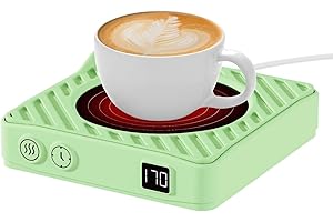 WENVINDA Mug Warmer, Coffee Mug Warmer with 3-Temp Settings, Coffee Mug Warmer Auto Shut Off,Mug Warmer for Desk with Anti Scalding Silicone Pad, 2-12Hrs Auto-Shut Off Coffee Warmer for Desk