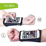 Avantree iPhone 7 / 6 / 6S Touch Screen Forearm Band (2 Pack, M+L for Men), Wristband, Running Armband with Key ID Cash Holder, for Fitness, Gym, Sports