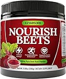 EzyAbsorb Beet Root Powder - Organic Beet Root Juice Powder + BCAA Amino Acids, Vitamins C, B3, B12 + L-Arginine HCL + L-Citrulline Dl-Malate + Bioperine | Nitric Oxide Booster Supplement | Non-GMO Hy