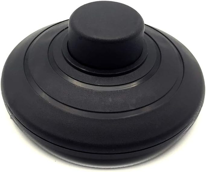 FUJIE 1 Pack Foot Push Switch Round in-line Foot Press Switch for 2 or 3 Core Flex for Floor Lamp and Standing Lamp Table Lights, Black - 70 mm/2.75 Inch Diameter