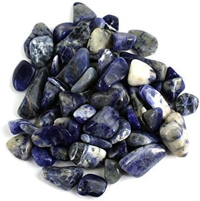 Crystal Allies Materials: 3lb Bulk Tumbled Sodalite Stones from Brazil - Small 1/4"-1/2" Polished Natural Crystals for Reiki Crystal Healing *Wholesale Lot*