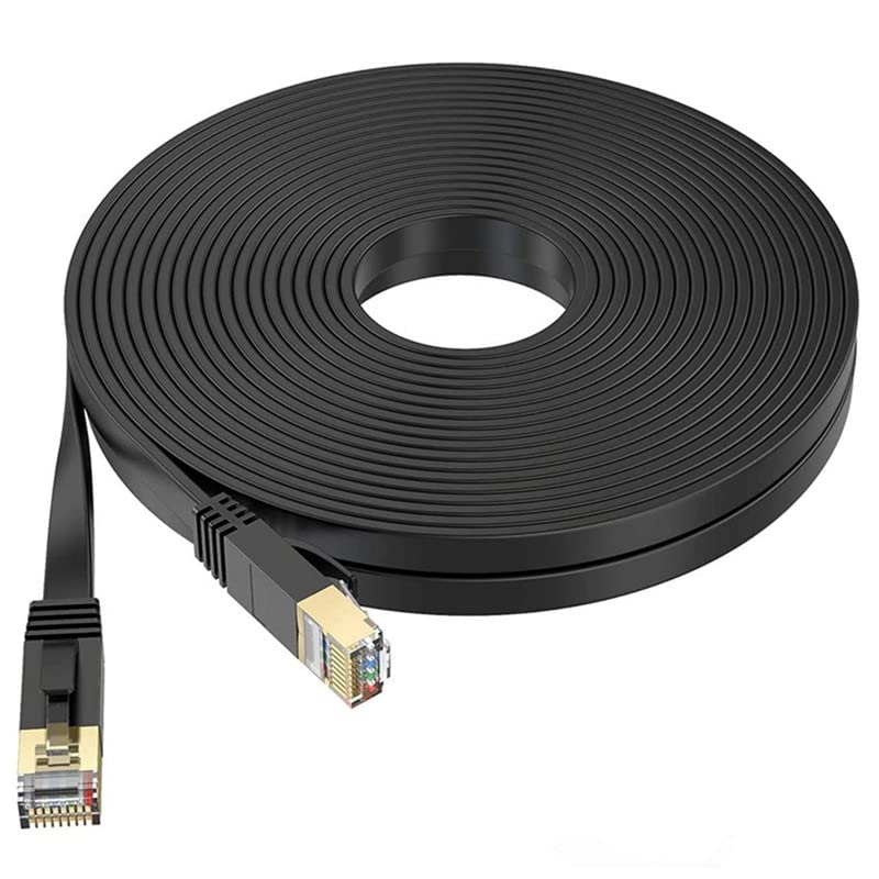 NAERSI® Cat 7 Ethernet Cable with RJ45High Speed -10Gbps/600Mhz Long Gigabit Lan Network Cable Connectors-Flat Internet Cable for Computer,Laptop,PS4/5,Modem,Router 1.5M