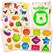 QUOKKA Wooden Puzzles for Toddlers 1-3 - 6 Toddler Peg Puzzles Ages 2-4 - Montessori Toy for Kids Ages 3-5 with Animal, Fruits, Geometric Shapes - Educational Preschool Game Gift for Childrens