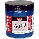 Viva Decor Ferro Metal Effect Textured Paint, 3-Ounce, Steel Blue