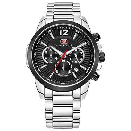 Mini Focus Luxury Mens Watch,Top Brand Dual Quartz Watch,Chronograph Casual Fashion Waterproof Stainless Steel Back Male Wristwatch MF0087G.01