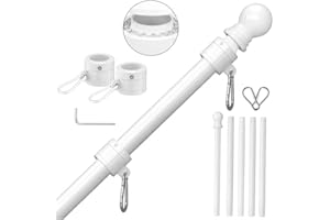 SEEKNEW White House Flag Pole Kit, Heavy Duty Stainless Steel 6 FT Tangle Free Flagpoles for 3x5 Canada Flags, Adjustable Met