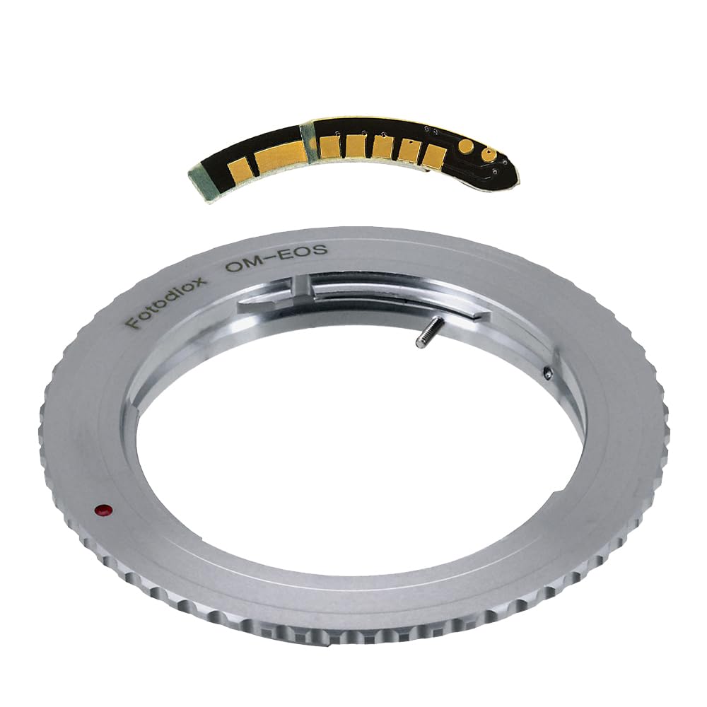Fotodiox Adaptador de montura de lente compatible con lente SLR Olympus Zuiko (OM) de 35 mm a cuerpo de cámara Canon EOS (EF, EF-S) D/SLR, con chip de confirmación de enfoque Gen10