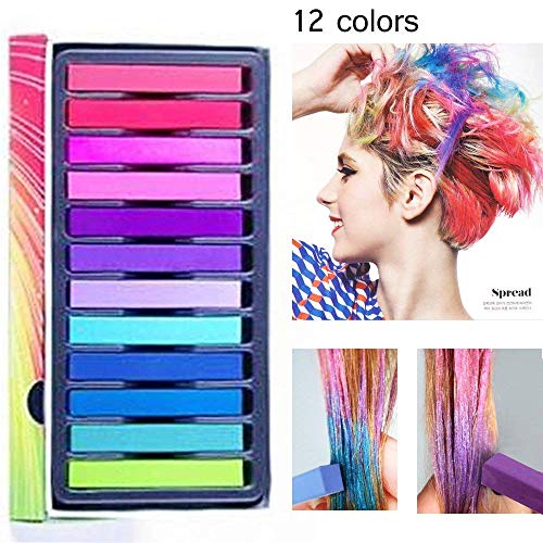 Hair Chalk,Hair Chalk Pens,Temporary Hair Chalk-Washable Hair Color Safe For Kids And Teen - For Party,Girls Gift,Kids Toy,Birthday Christmas Gifts For Girls,12 Bright Colors - Thumbnail 5