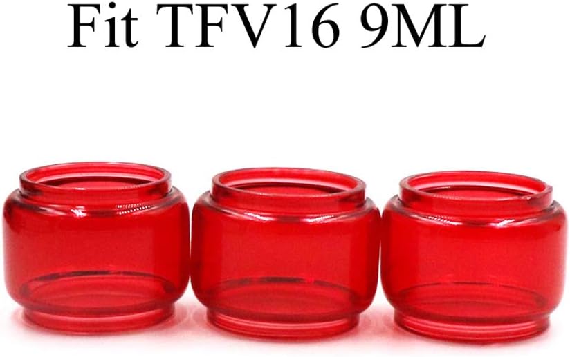 CENGLORY 3PCS Replacement TF-V16 9ml Bulb Glass Tube 24mm Tall Tubes 32mm OD Bulb Glass Tubing Home Decoration (Red)