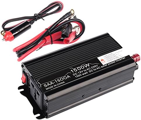 1500W Peak Power Inverter Rated 500W DC12V to AC 220-240V Household Solar Power Inverter Converter Modified Sine Wave Form Electric Lighting, Computer, TV, Fan, Small Power Electric Wheel