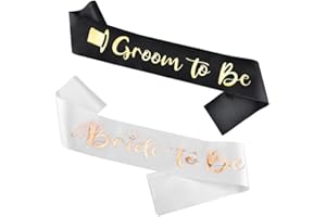 2 PCS Bride and Groom To Be Sashes Bridal Shower Party Favors Bachelorette Party Sashes for Bride Groom Engagement Wedding Pa